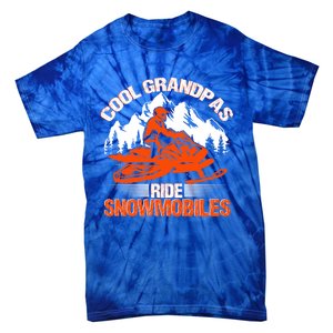 Cool Grandpas Ride Snowmobiles Funny Snowmobile Dad Grandpa Gift Tie-Dye T-Shirt