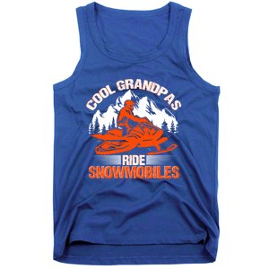 Cool Grandpas Ride Snowmobiles Funny Snowmobile Dad Grandpa Gift Tank Top