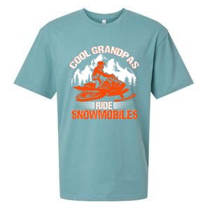 Cool Grandpas Ride Snowmobiles Funny Snowmobile Dad Grandpa Gift Sueded Cloud Jersey T-Shirt