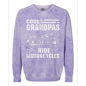 Cool Grandpas Ride MotorCycles Funny Grand Father Biker Colorblast Crewneck Sweatshirt