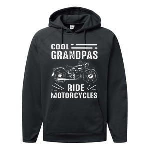 Cool Grandpas Ride MotorCycles Funny Grand Father Biker Performance Fleece Hoodie