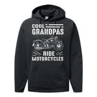 Cool Grandpas Ride MotorCycles Funny Grand Father Biker Performance Fleece Hoodie