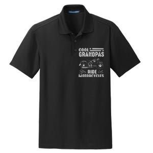 Cool Grandpas Ride MotorCycles Funny Grand Father Biker Dry Zone Grid Polo