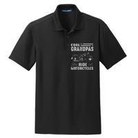 Cool Grandpas Ride MotorCycles Funny Grand Father Biker Dry Zone Grid Polo