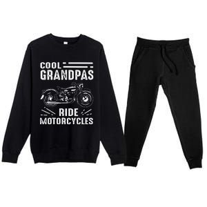 Cool Grandpas Ride MotorCycles Funny Grand Father Biker Premium Crewneck Sweatsuit Set