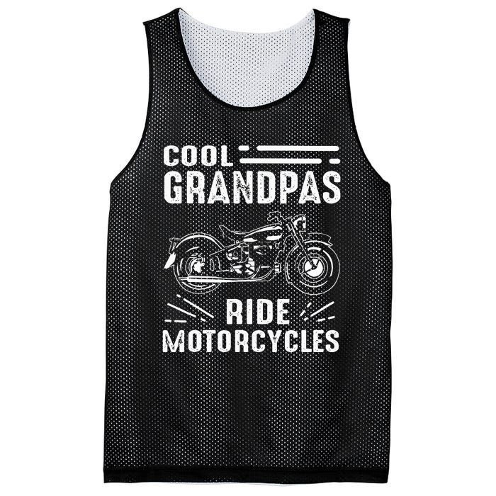 Cool Grandpas Ride MotorCycles Funny Grand Father Biker Mesh Reversible Basketball Jersey Tank