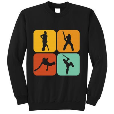 Cricket Gifts Retro Vintage Colors Cricket Players Sweatshirt