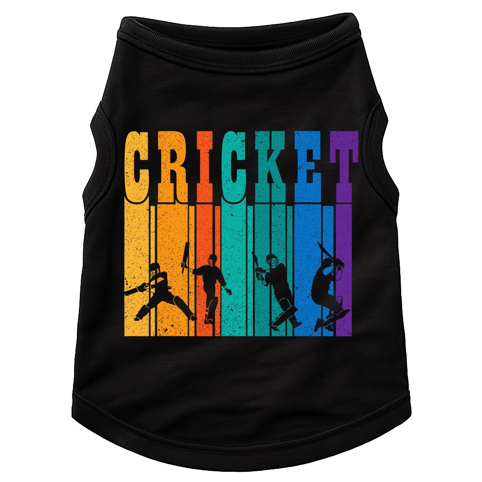 Cricket Gifts Retro Vintage Colors Cricket Players Doggie Tank