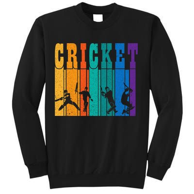 Cricket Gifts Retro Vintage Colors Cricket Players Sweatshirt