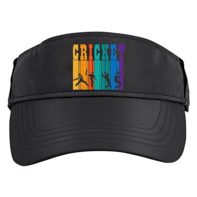 Cricket Gifts Retro Vintage Colors Cricket Players Adult Drive Performance Visor