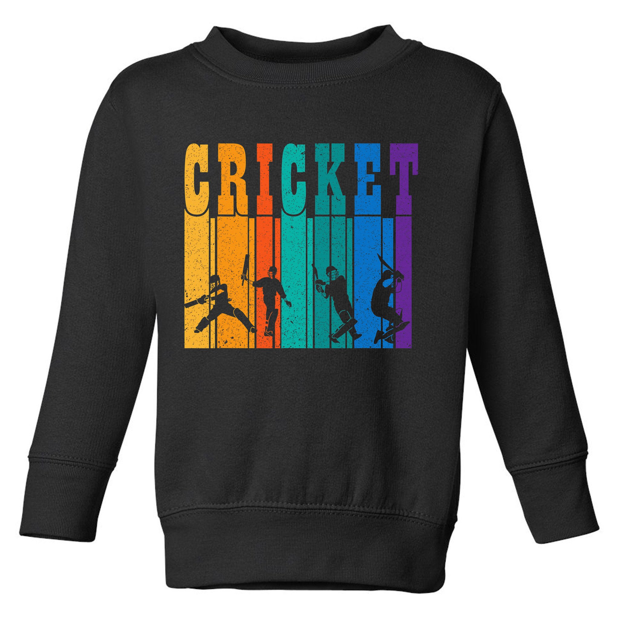 Cricket Gifts Retro Vintage Colors Cricket Players Toddler Sweatshirt