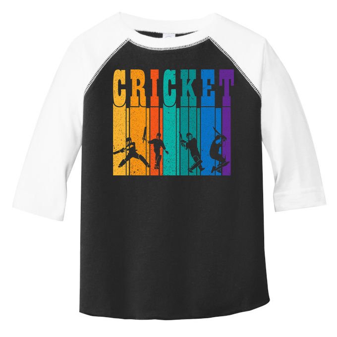 Cricket Gifts Retro Vintage Colors Cricket Players Toddler Fine Jersey T-Shirt