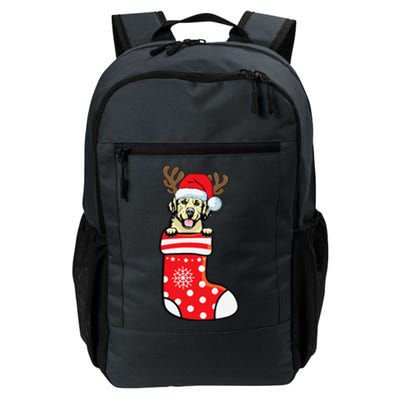 Cream Golden Retriever Dog Merry Xmas Christmas Sock Daily Commute Backpack