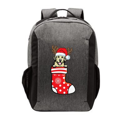 Cream Golden Retriever Dog Merry Xmas Christmas Sock Vector Backpack