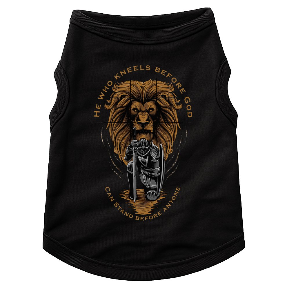Christian Gifts Religious Kneeling Warrior Lion Of Judah Doggie Tank
