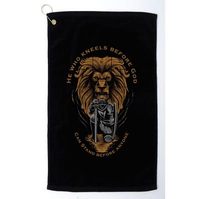 Christian Gifts Religious Kneeling Warrior Lion Of Judah Golf Towel