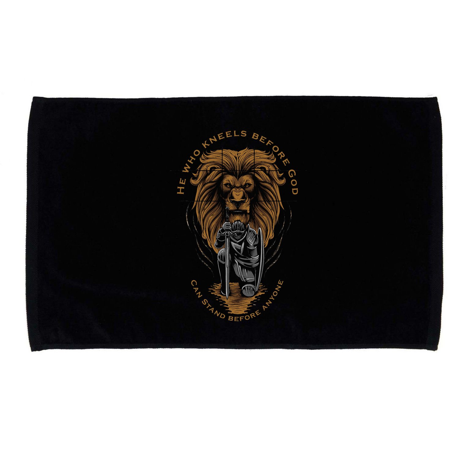 Christian Gifts Religious Kneeling Warrior Lion Of Judah Microfiber Hand Towel