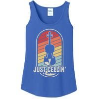 Cello Gift Retro Vintage Just Cellin Cello Lover Gift Ladies Essential Tank