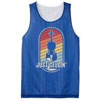 Cello Gift Retro Vintage Just Cellin Cello Lover Gift Mesh Reversible Basketball Jersey Tank