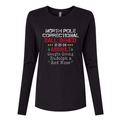 Caught Giving Rudolph North Pole Correctional Christmas Womens Cotton Relaxed Long Sleeve T-Shirt