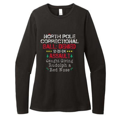 Caught Giving Rudolph North Pole Correctional Christmas Womens CVC Long Sleeve Shirt