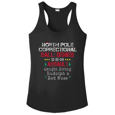 Caught Giving Rudolph North Pole Correctional Christmas Ladies PosiCharge Competitor Racerback Tank