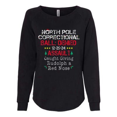 Caught Giving Rudolph North Pole Correctional Christmas Womens California Wash Sweatshirt