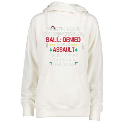 Caught Giving Rudolph North Pole Correctional Christmas Womens Funnel Neck Pullover Hood