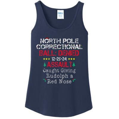 Caught Giving Rudolph North Pole Correctional Christmas Ladies Essential Tank