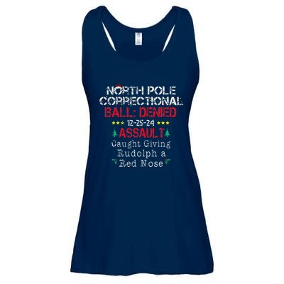 Caught Giving Rudolph North Pole Correctional Christmas Ladies Essential Flowy Tank