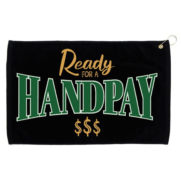 Casino Gambler Ready For A Handpay Slot Machine Player Grommeted Golf Towel