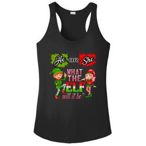 Christmas Gender Reveal He Or She What The Elf Will It Be Gift Ladies PosiCharge Competitor Racerback Tank