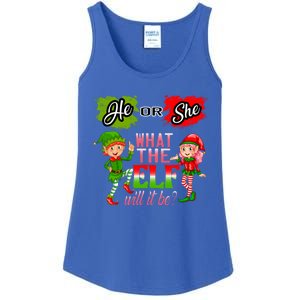 Christmas Gender Reveal He Or She What The Elf Will It Be Gift Ladies Essential Tank