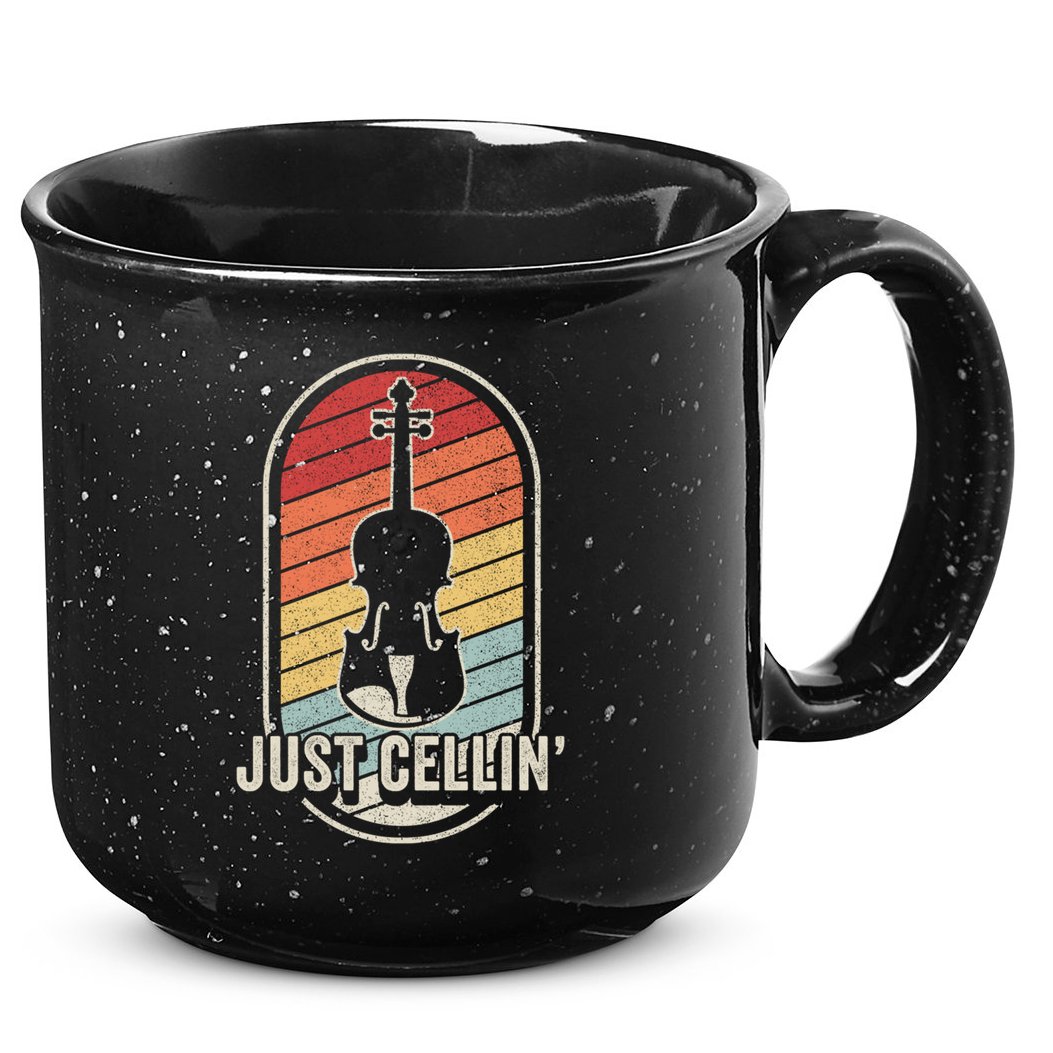 Cello Gift Retro Vintage Just Cellin Cello Lover Gift 15oz Campfire Ceramic Mug