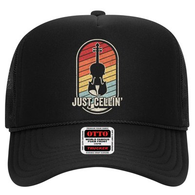 Cello Gift Retro Vintage Just Cellin Cello Lover Gift Trucker Hat