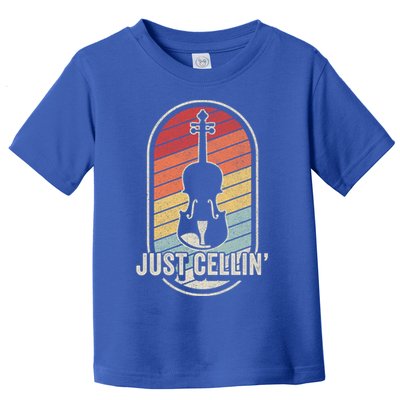 Cello Gift Retro Vintage Just Cellin Cello Lover Gift Toddler T-Shirt