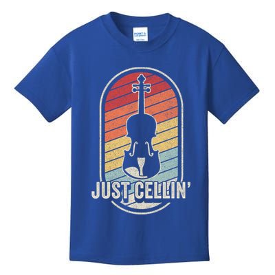 Cello Gift Retro Vintage Just Cellin Cello Lover Gift Kids T-Shirt