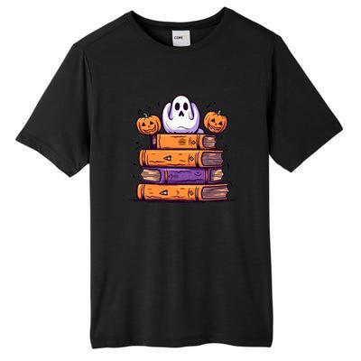 Cute Ghost Reading Books Halloween Librarian Book Tall Fusion ChromaSoft Performance T-Shirt