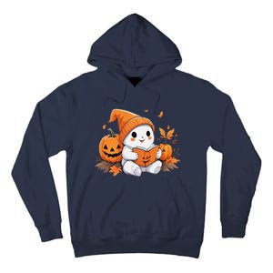 Cute Ghost Reading Books Funny Autumn Halloween Tall Hoodie