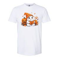 Cute Ghost Reading Books Funny Autumn Halloween Softstyle CVC T-Shirt