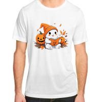 Cute Ghost Reading Books Funny Autumn Halloween Adult ChromaSoft Performance T-Shirt