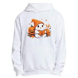 Cute Ghost Reading Books Funny Autumn Halloween Urban Pullover Hoodie