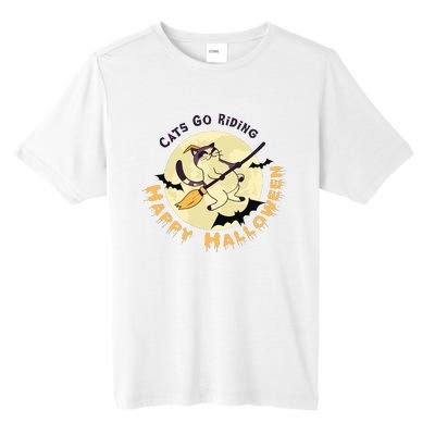 Cats Go Riding Happy Halloween Quotes Wich Brrom Bats Catoween Tall Fusion ChromaSoft Performance T-Shirt