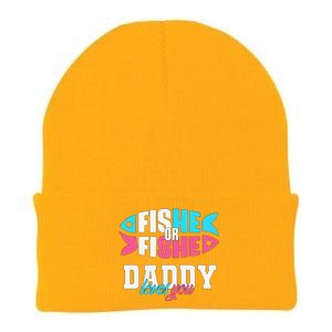 Cute Gender Reveal Ideas Fishe Or Fishe Daddy Loves You Fishing Knit Cap Winter Beanie