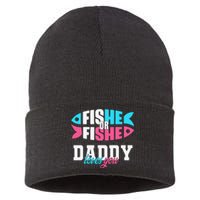 Cute Gender Reveal Ideas Fishe Or Fishe Daddy Loves You Fishing Sustainable Knit Beanie