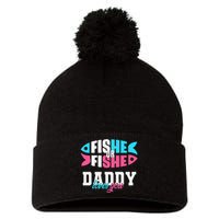 Cute Gender Reveal Ideas Fishe Or Fishe Daddy Loves You Fishing Pom Pom 12in Knit Beanie