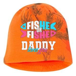 Cute Gender Reveal Ideas Fishe Or Fishe Daddy Loves You Fishing Kati - Camo Knit Beanie