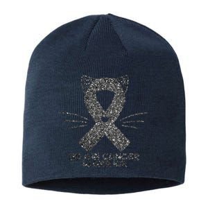 Cat Gray Ribbon Brain Cancer Awareness Warrior Cat Lover I Wear Gray Sustainable Beanie