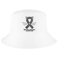 Cat Gray Ribbon Brain Cancer Awareness Warrior Cat Lover I Wear Gray Cool Comfort Performance Bucket Hat