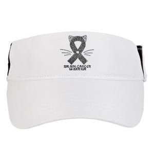 Cat Gray Ribbon Brain Cancer Awareness Warrior Cat Lover I Wear Gray Adult Drive Performance Visor